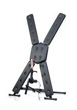 Master Series St. Andrew's Cross with Sex Machine - Black/Vanilla