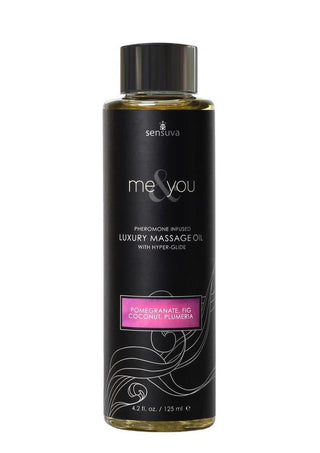 Me and You Pheromone Infused Luxury Massage Oil Pomegranate Fig Coconut Plumeria - 4.2oz