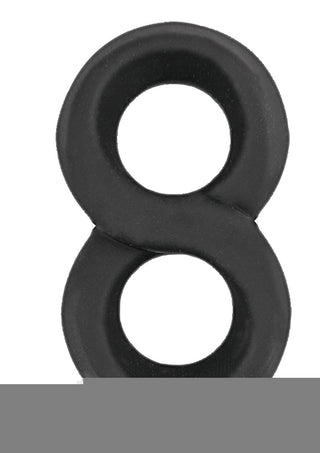 My Cockring Figure Eight Silicone Cock and Scrotum Ring - Black
