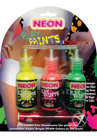Neon Play Paints - Assorted Colors/Glow In The Dark - 3 Each Per Pack