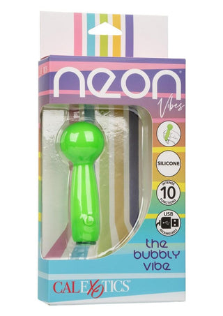 Neon Vibes The Bubbly Vibe Rechargeable Silicone Bullet Vibrator - Green