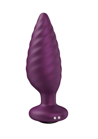 Noah App Controlled Rechargeable Silicone Rotating Butt Plug - Black/Purple