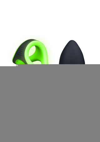 Ouch! Butt Plug with Cock Ring and Ball Strap Silicone - Glow In The Dark/Green