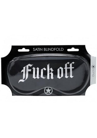 Ouch! Fuck Off Printed Satin Mask - Black