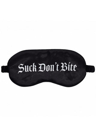 Ouch! Suck Don't Bite Printed Satin Mask - Black