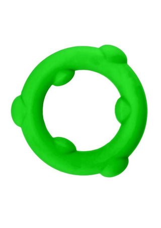 Oxballs Spinner Single Silicone Cock Ring - Frog - Green