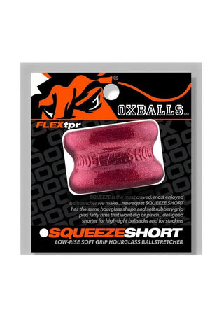 Oxballs Squeeze Short Ballstretcher - Cherry Lips - Red/Silver