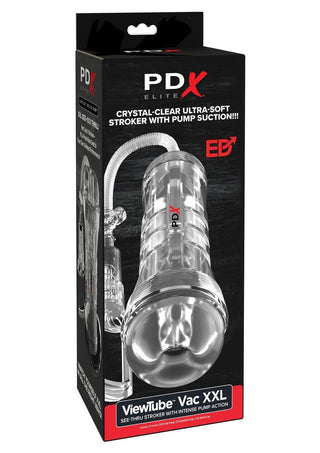 Pdx Elite Viewtube Vac XXL Pump See-Thru EZ-Grip Pump Stroker - General Orifice - Clear
