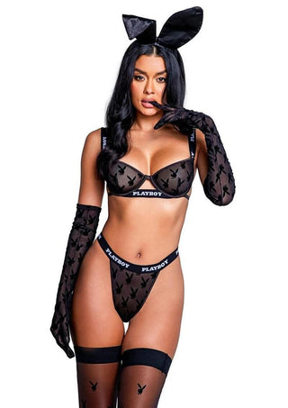 Playboy Bunny Noir - Black - Large - 2 Piece/Set
