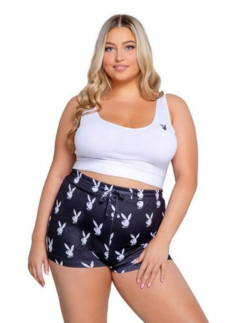 Playboy Slumber Bunny - Black/White - 3XLarge/4XLarge - 2 Piece/Set