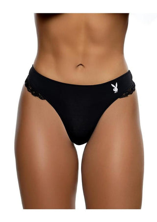 Playboy Ultra Soft Panty - Black/White - Large/XLarge