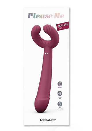 Please Me Rechargeable Silicone Vibrator - Plum Star/Purple