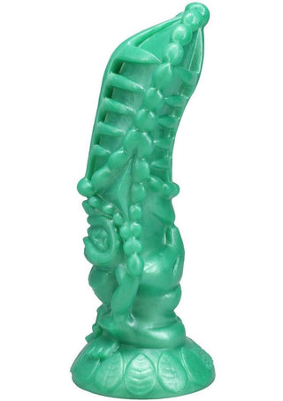 Polynesian Pleasure Idols Mala Ma'ona Earth Idol Rechargeable Silicone Vibrating Dildo with Remote Control - Green