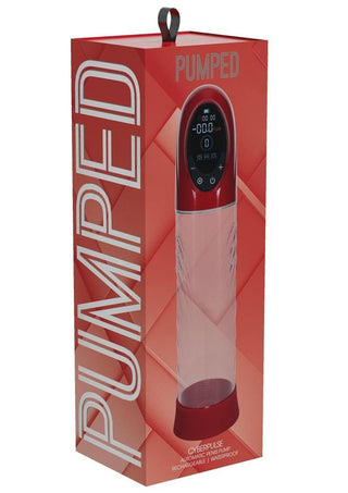 Pumped Cyberpulse 13 Function Automatic Rechargeable Penis Pump - Metallic - Red
