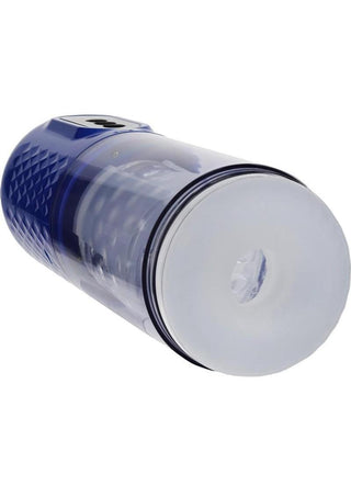 Pumped Vortex Multi Function Suction Rotating Thrusting Rechargeable Masturbator - Metallic