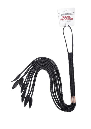 Punishment Braided Tail Flogger - Rose Gold - 9in