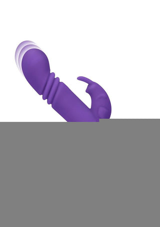 Rabbit Essentials Silicone Rechargeable Slim Shaft Thrusting G-Spot Rabbit Vibrator