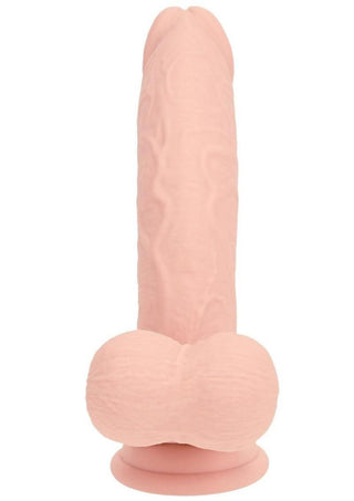 Realrock Rechargeable Silicone Dual Layered Vibrating Curved Dildo with Weighted Balls
