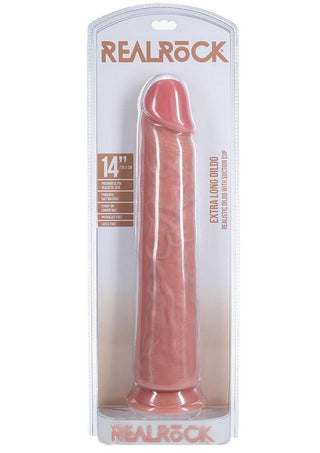 Realrock Ultra Realistic Skin Extra Large Straight Dildo with Suction Cup - Vanilla - 14in