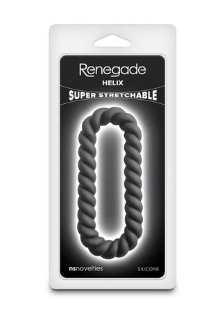 Renegade Helix Silicone Braided Dual Ring - Black
