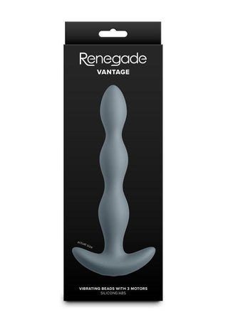 Renegade Vantage Rechargeable Silicone Vibrating Beads - Grey - 6.5in