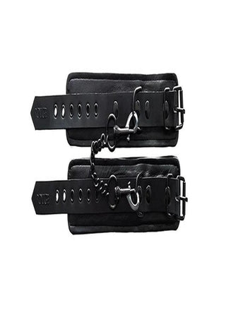 Rouge Leather Wrist Cuffs - Black