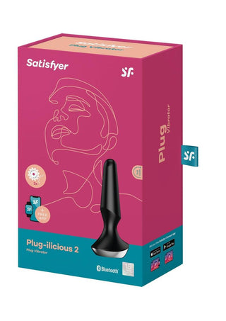 Satisfyer Plug-Ilicious 2 Silicone Vibrating Anal Plug - Black