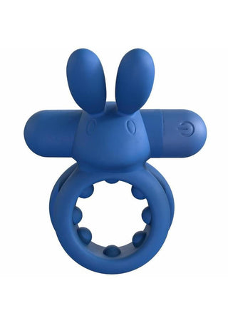 Screaming O Ohare Rechargeable Silicone Vibrating Cock Ring - Blue