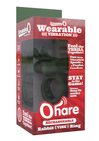 Screaming O Ohare Rechargeable Silicone Vibrating Cock Ring - Green