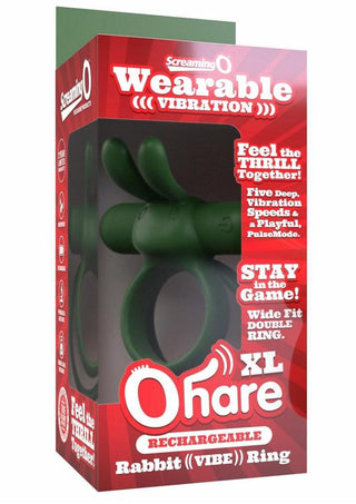 Screaming O Ohare XL Rechargeable Silicone Vibrating Cock Ring - Green - XLarge