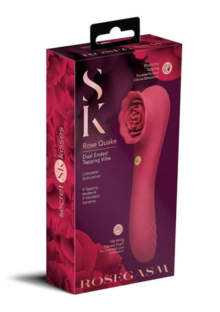 Secret Kisses Rosegasm Quake Rechargeable Silicone Dual Vibe - Red