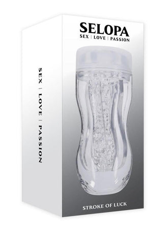 Selopa Stroke Of Luck Masturbator with Vibrating C-Ring - Clear