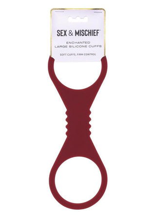 Sex and Mischief Enchanted Silicone Cuffs - Red - Large