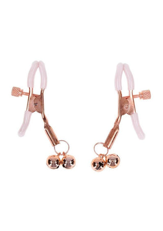 Sex and Mischief Peaches N Creame Bell Nipple Clamps - Rose Gold