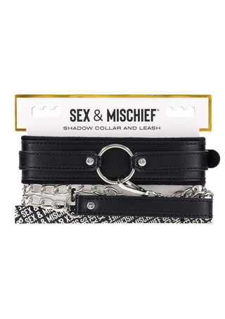 Sex and Mischief Shadow Collar and Leash - Black/Silver
