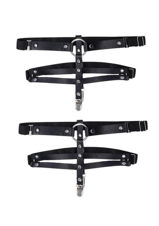 Sex and Mischief Shadow Garters - Black/Silver