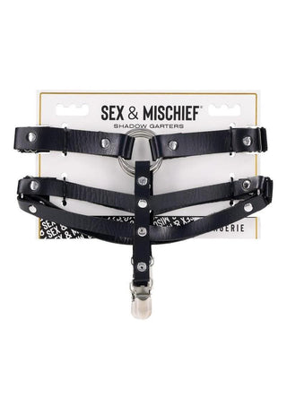 Sex and Mischief Shadow Garters - Black/Silver
