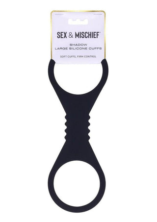 Sex and Mischief Shadow Silicone Cuffs - Black - Large