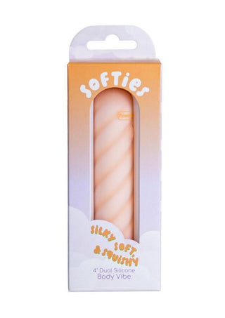 Softies Dual Silicone Rechargeable Body Bullet Vibrator - Orange - 4in
