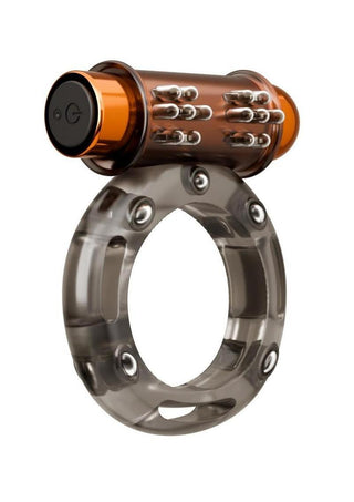Stay Hard Vibrating Rechargeable Clitoral Stimulating Cock Ring Set with Spiked Sleeve