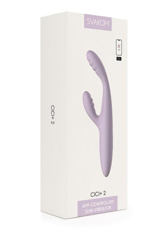 Svakom Cici Plus 2 Rechargeable Silicone App Controlled G-Spot Warming Vibrator - Lavender/Purple