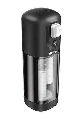 Svibe Ikon Volt Rechargeable Custom Vibrating Heating Masturbator - Black/Clear