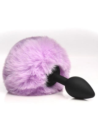 Tailz Fluffy Bunny Tail Silicone Plug - Purple