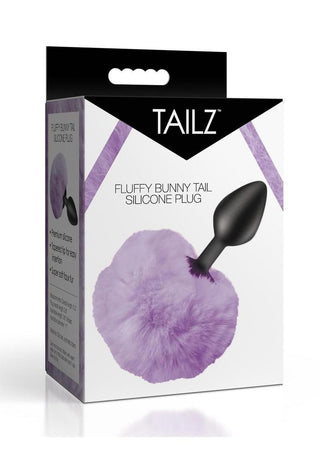 Tailz Fluffy Bunny Tail Silicone Plug - Purple