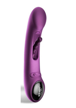Tempo Pressure Sensing App Controlled Kinky Finger Tapping Rechargeable Silicone G-Spot Vibrator - Black/Purple