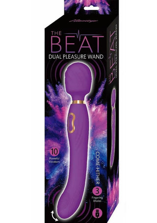 The Beat Dual Pleasure Wand Rechargeable Silicone Wand Massager - Purple
