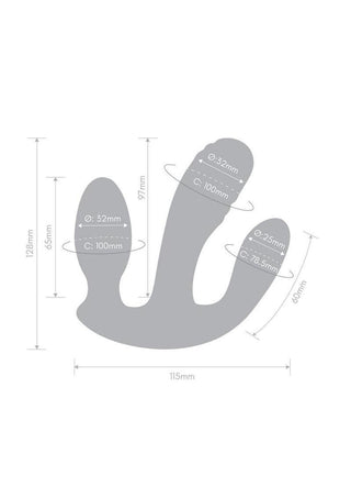 Together Blended Pleasure Rechargeable Silicone Triple Pronged Vibrator with Remote Control