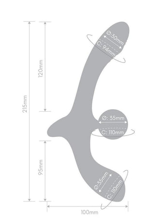 Together Double Tap Rechargeable Silicone Double-Ended Vibrating Strapless Strap-On