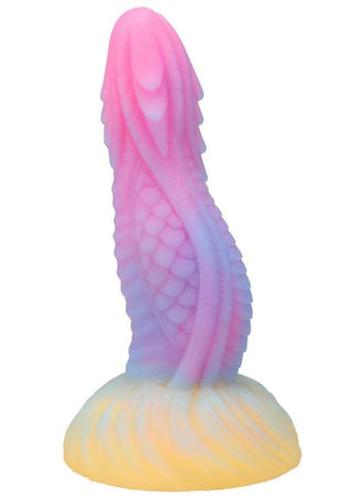 Vac-U-Lock Fantasy Fuckers Dragon's Tongue Glow In The Dark Silicone Dildo - Glow In The Dark/Multicolor