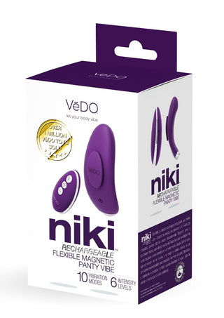 Vedo Niki Rechargeable Silicone Panty Vibe - Deep Purple/Purple